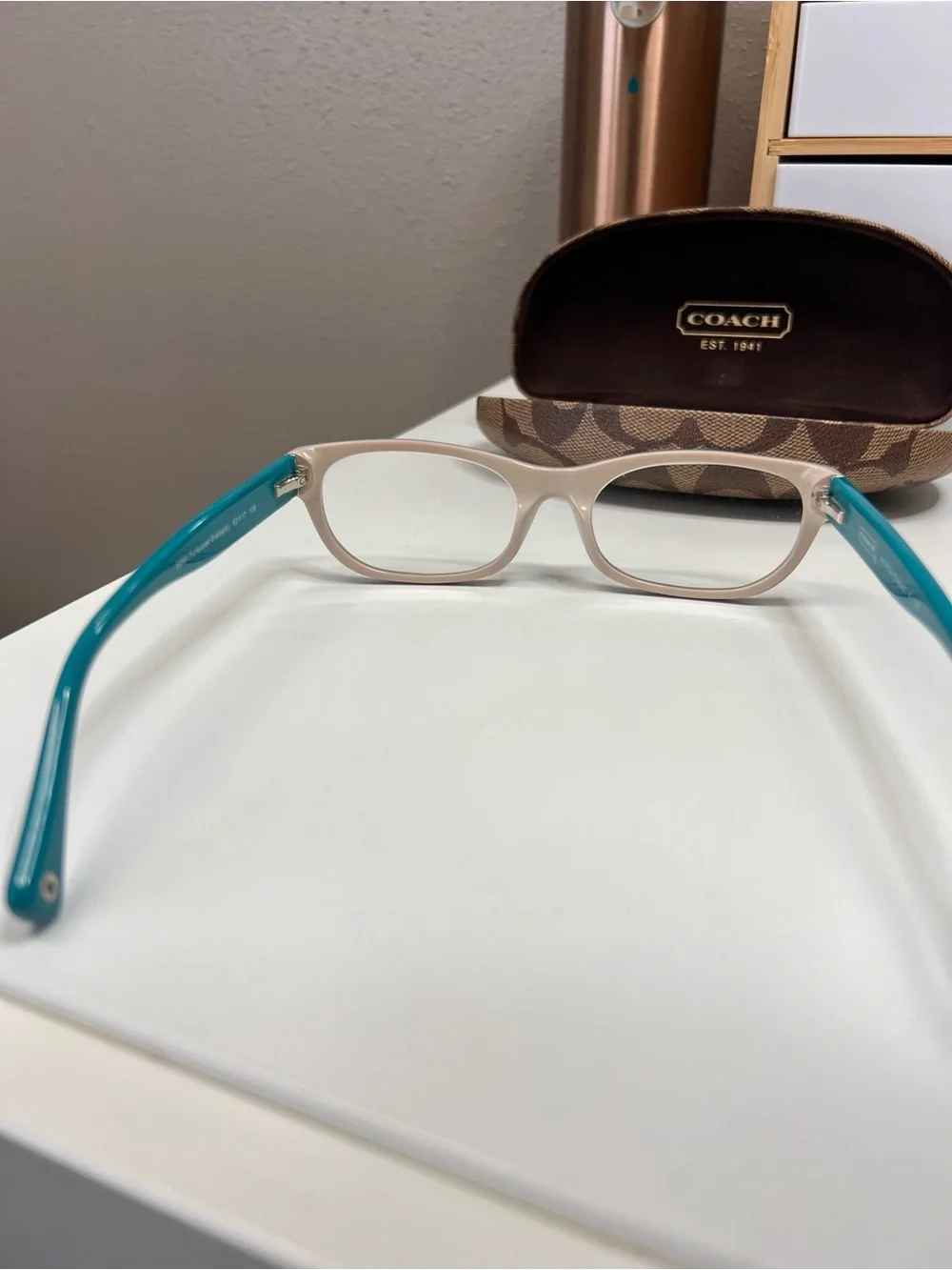 Coach Turquoise Gradient Eyeglass Frames with Case